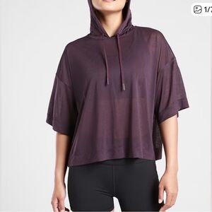 Athleta vapor hooded Purple Tee 1X